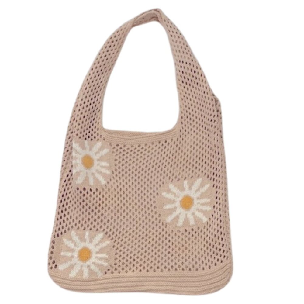 Crochet Tote Bag, Women Summer Aesthetic Mesh Beach Bags.
